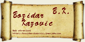 Božidar Kažović vizit kartica
